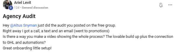 Testimonial from Ariel Levit